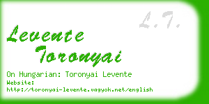 levente toronyai business card